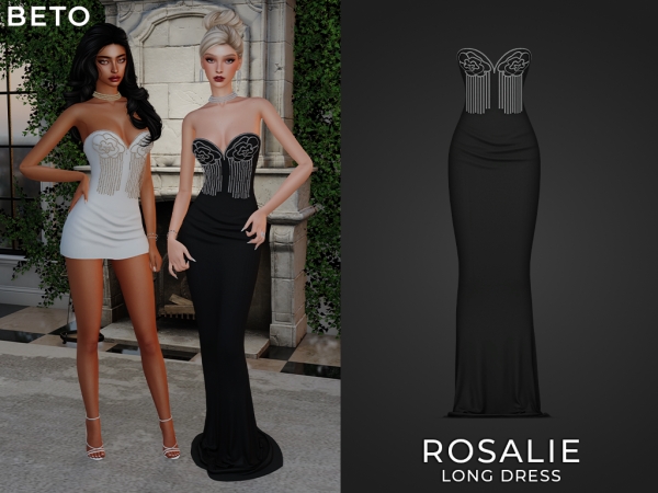 Alpha Rosalie (Long Dress) - The Sims 4 Custom Content