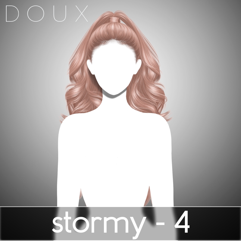 Alpha Doux Stormy Hairstyle Style Back Free by douxhair - The Sims 4 Custom Content