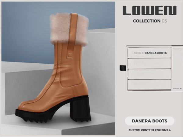 Alpha LOWEN Danera Boots by VentaStudio - The Sims 4 Custom Content