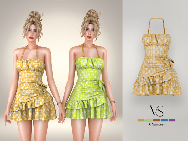 Alpha Spring Dress by Veline Studios - The Sims 4 Custom Content
