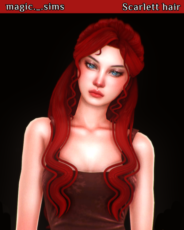 Maxis Match Scarlett hair Magic_sims by simsfinds - The Sims 4 Custom Content