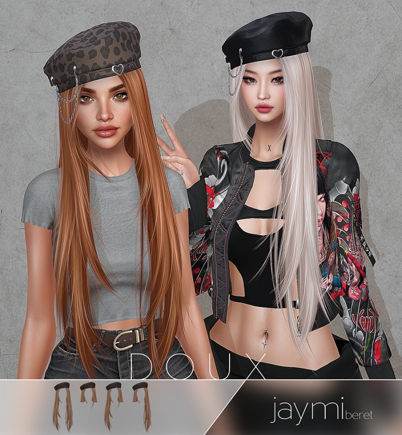Alpha DOUX Jaymi Hairstyle Beret Edition by douxhair - The Sims 4 Custom Content