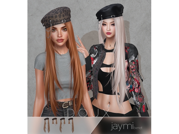 Alpha DOUX Jaymi Hairstyle Beret Edition - The Sims 4 Custom Content