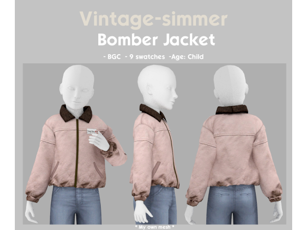 Alpha Bomber Jacket simmer by vintage - The Sims 4 Custom Content