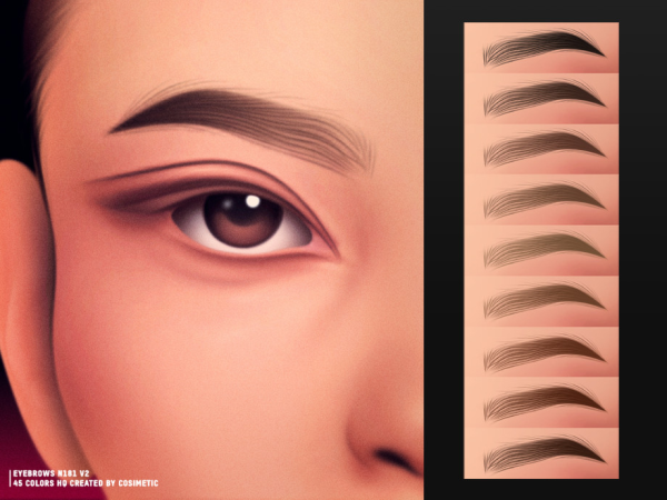 Maxis Match Silken Arc Eyebrows N181 V2 by cosimetic - The Sims 4 Custom Content