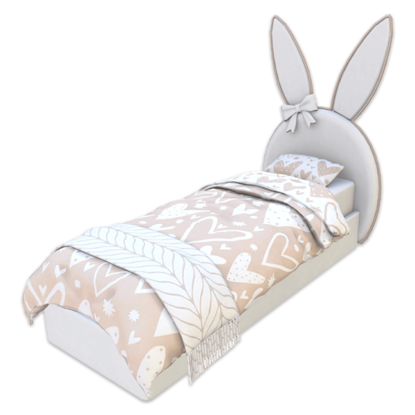 Maxis Match Comiko Kids Bunny Bedroom Bed by comiko - The Sims 4 Custom Content