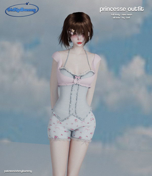Alpha Princesse Outfit by ohmybunnny2 - The Sims 4 Custom Content