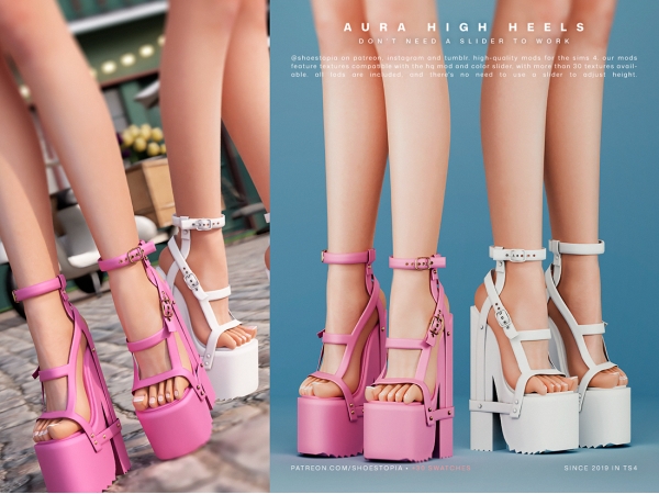 Alpha shoestopia aura high heels I af I auto height - The Sims 4 Custom Content