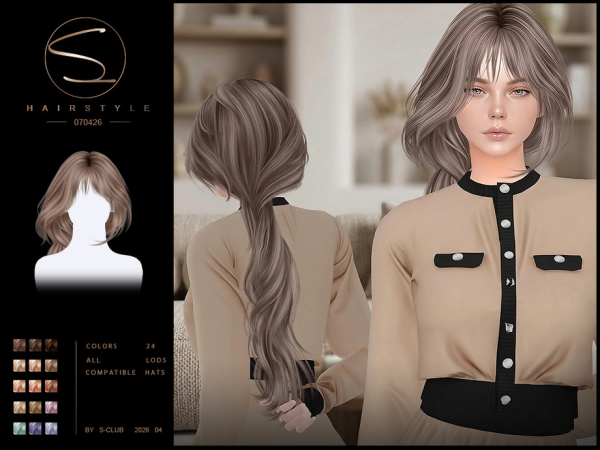 Alpha sclub_ts4_hair_ 070426 Club by S - The Sims 4 Custom Content
