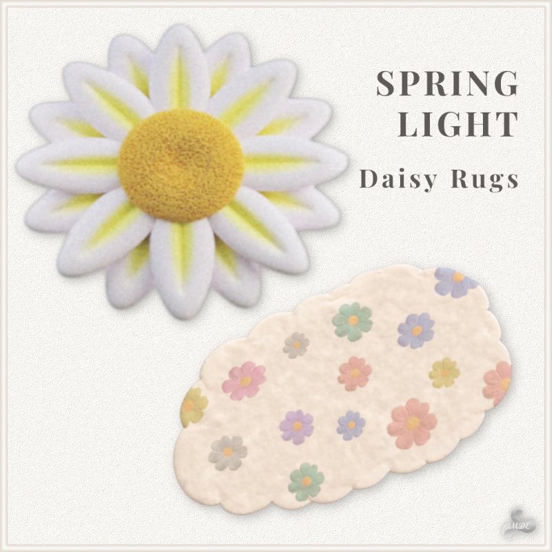 Maxis Match Spring Light April Daisy Rugs by mde - The Sims 4 Custom Content