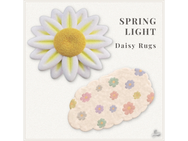 Maxis Match Spring Light April Daisy Rugs - The Sims 4 Custom Content