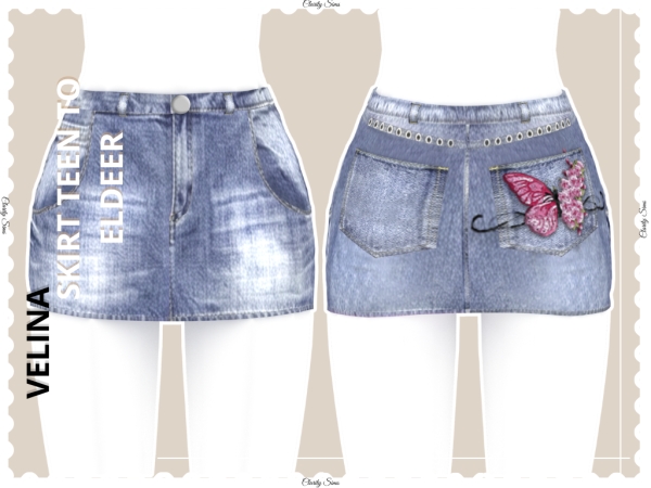 Sims 4 Alpha Skirts CC: Velina - Skirt Teen to Elder