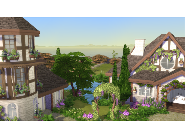 Maxis Match Fantasy Kingdom Half Trim Stone Panelling - The Sims 4 Custom Content