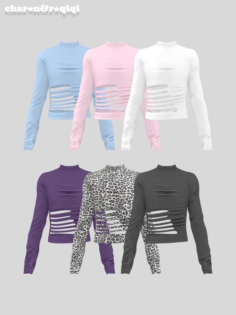 Mix [charonroqiqi]ripped top_m by roqiqi - The Sims 4 Custom Content