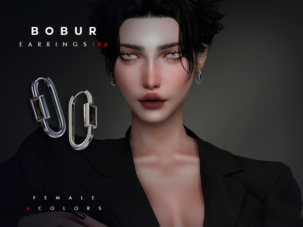 Alpha Hoop earrings with gems - The Sims 4 Custom Content