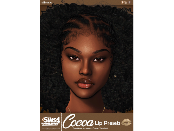 Mix Cocoa Lip Presets by dhream - The Sims 4 Custom Content
