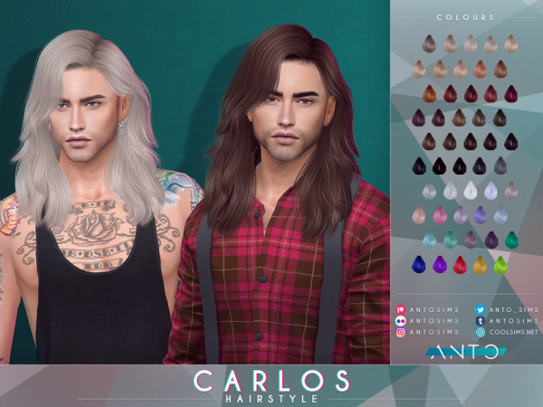 Alpha Carlos Hairstyle by Anto - The Sims 4 Custom Content