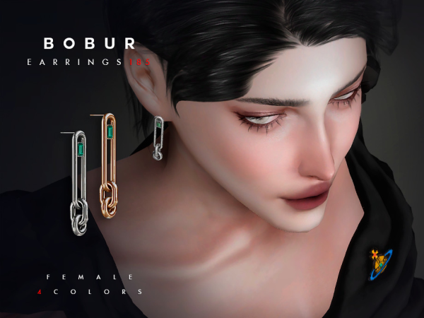 Alpha Minimalistic earrings with gems - The Sims 4 Custom Content