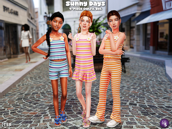 Alpha Sunny Days Set for children - The Sims 4 Custom Content
