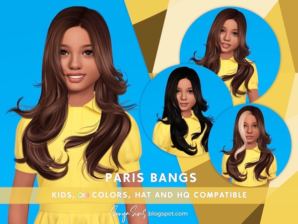 Alpha Paris Acessory Bangs Kids - The Sims 4 Custom Content