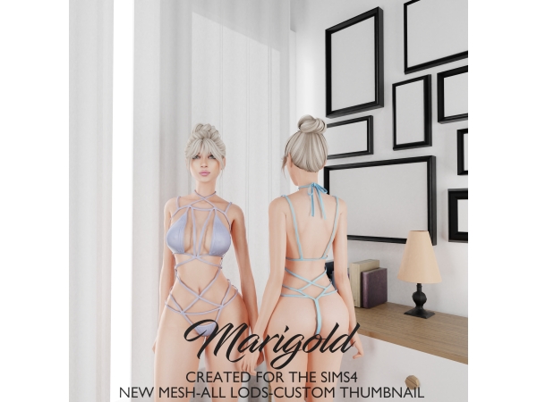 Alpha MARIGOLD TS4_ Galaxy Strings Bodysuit - The Sims 4 Custom Content