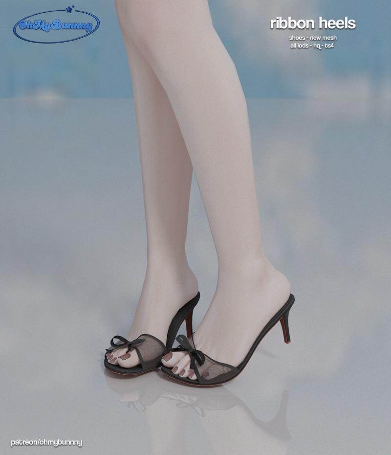 Alpha Ribbon Heels by ohmybunnny2 - The Sims 4 Custom Content