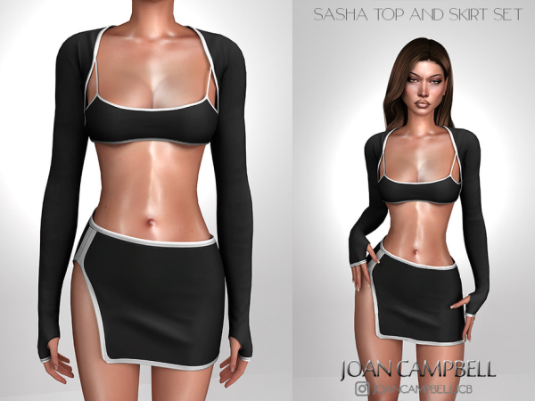 Alpha SASHA TOP AND SKIRT SET by Joan_Campbell_Beauty_ - The Sims 4 Custom Content