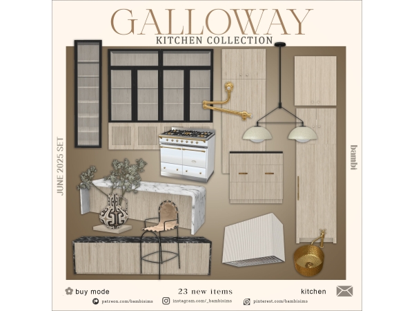 Alpha galloway kitchen collection - The Sims 4 Custom Content