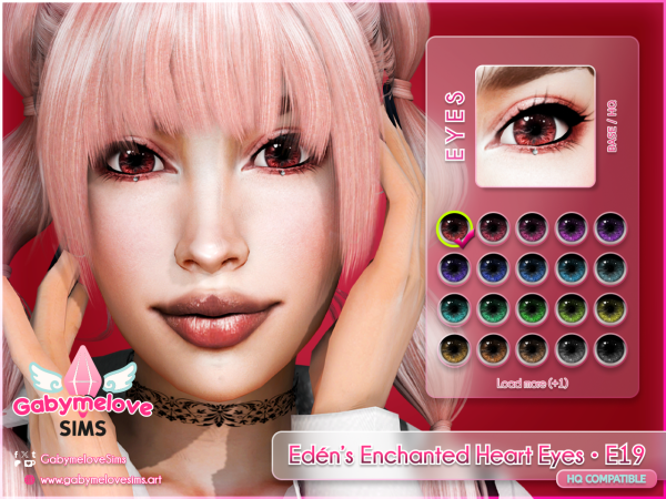 Mix Edéns Enchanted Heart Eyes E19 contact lenses - The Sims 4 Custom Content
