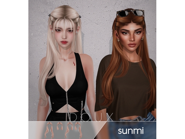 Alpha DOUX Sunmi Hairstyle - The Sims 4 Custom Content
