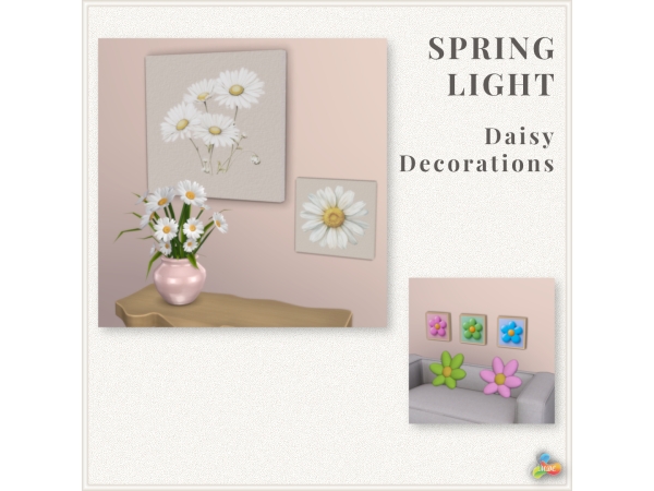 Maxis Match Spring Light April Daisy Decorations - The Sims 4 Custom Content