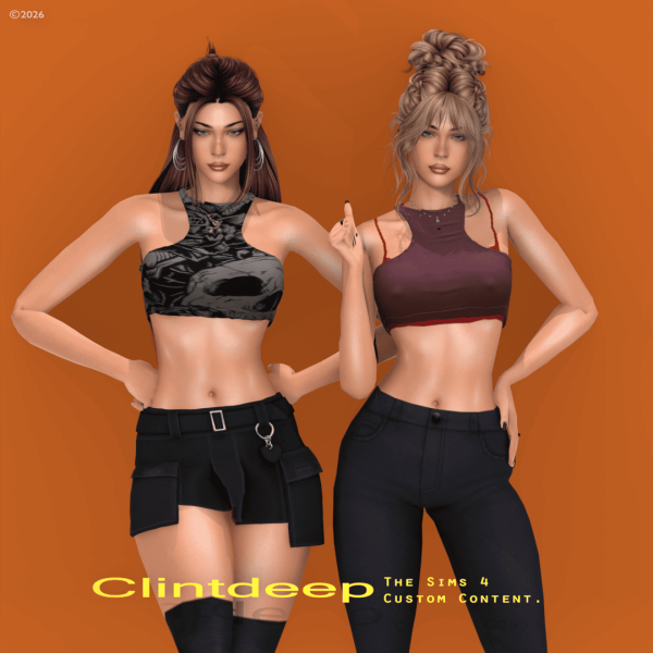 Alpha Clintdeep Penelope Halter Crop Top by clintdeep - The Sims 4 Custom Content