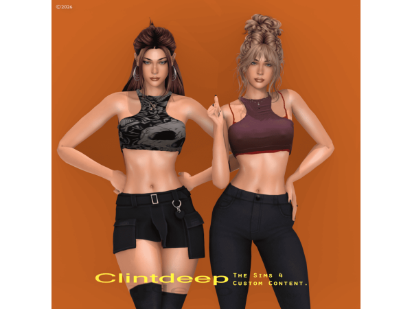Alpha Clintdeep Penelope Halter Crop Top - The Sims 4 Custom Content
