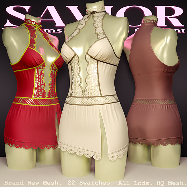 Alpha Svr_Chelsea Dress Lace by saviorts4 - The Sims 4 Custom Content