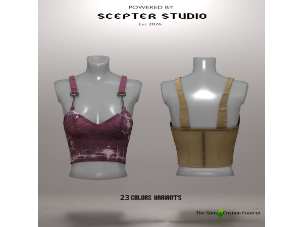 Alpha Gormlaith Top by Scepter - The Sims 4 Custom Content