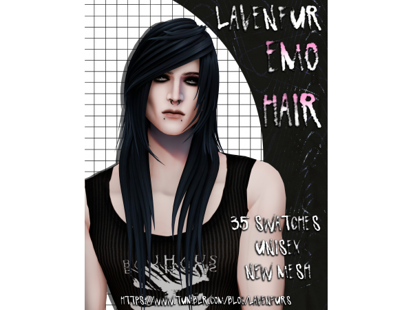 Maxis Match 𝙻𝙰𝚅𝙴𝙽𝙵𝚄𝚁 𝙴𝙼𝙾 𝙷𝙰𝙸𝚁 - The Sims 4 Custom Content