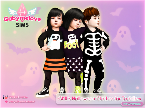 Maxis Match GMLs Halloween Clothes for Toddlers Collection (Remastered) by gabymelovesims - The Sims 4 Custom Content