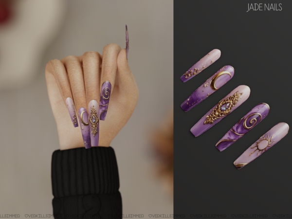 Alpha Jade nails - The Sims 4 Custom Content