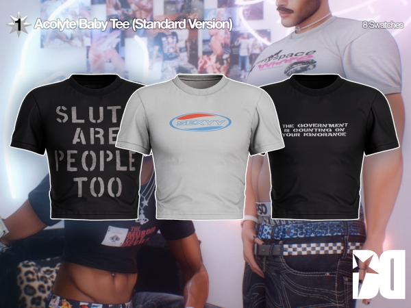 Alpha Acolyte Baby Tee (Standard Version) - The Sims 4 Custom Content