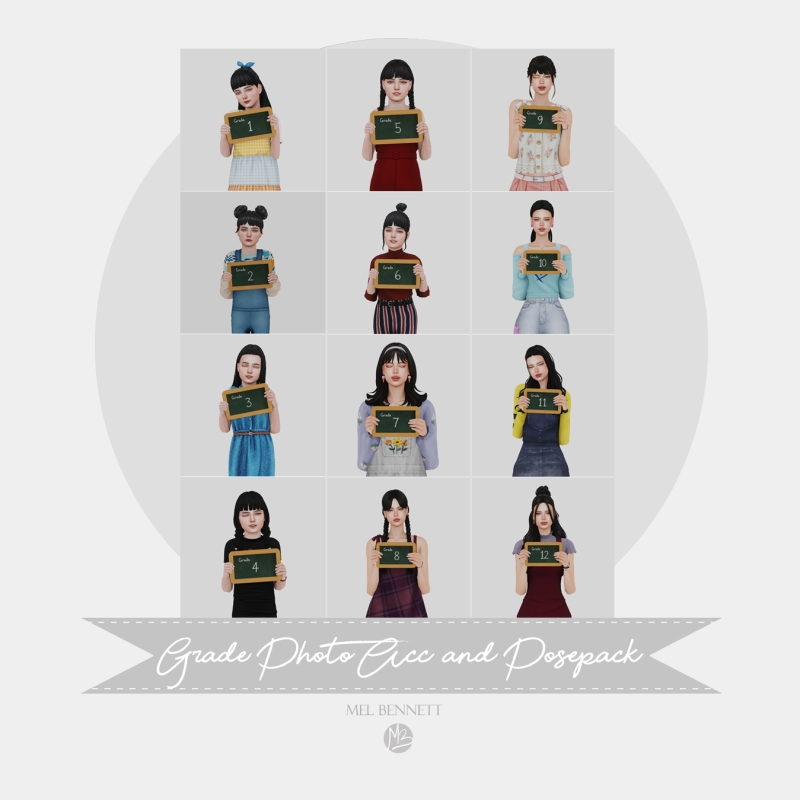 Mix Grade Photo Acc and Posepack by melbennett - The Sims 4 Custom Content