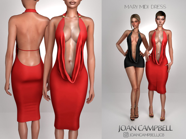 Alpha MARY SHORT AND MIDI DRESS SET by Joan_Campbell_Beauty_ - The Sims 4 Custom Content