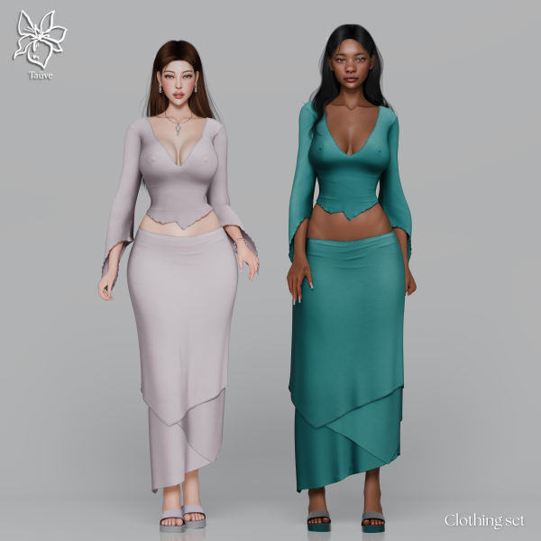 Alpha ARWEN CLOTHING SET by simsfinds - The Sims 4 Custom Content