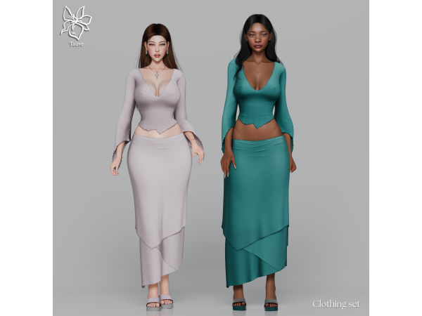 Alpha ARWEN CLOTHING SET by tauve - The Sims 4 Custom Content