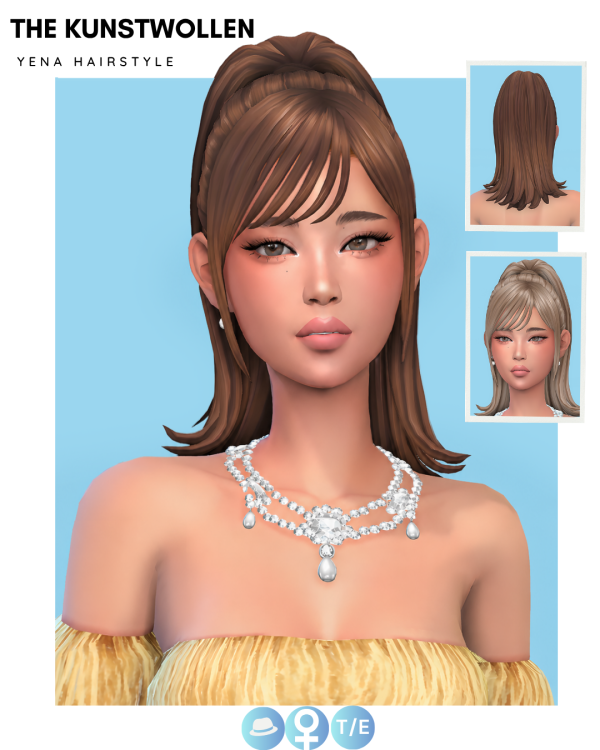 Maxis Match Yena hairstyle by simsfinds - The Sims 4 Custom Content