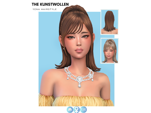 Maxis Match Yena hairstyle by thekunstwollen - The Sims 4 Custom Content