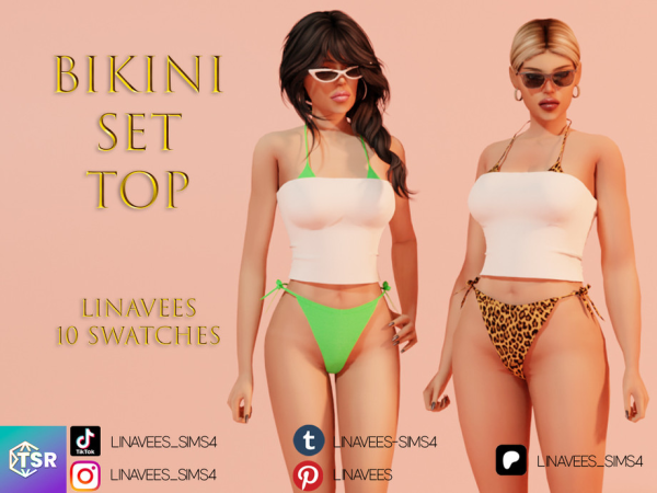 Alpha ATHENA BIKINI SET TOP by linavees - The Sims 4 Custom Content