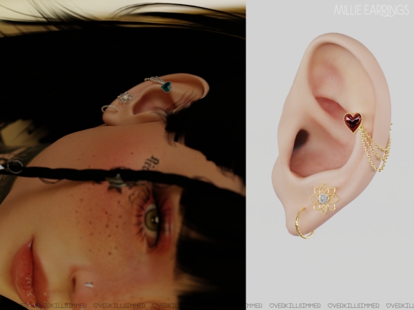 Mix Millie earrings - The Sims 4 Custom Content
