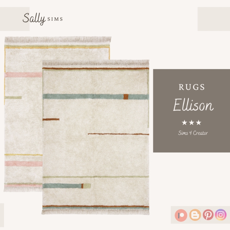 Alpha Rugs ELLISON by sally4sims - The Sims 4 Custom Content