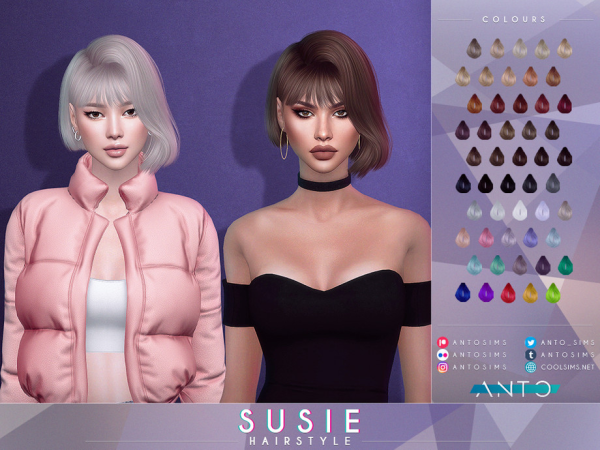 Alpha Susie Hairstyle by Anto - The Sims 4 Custom Content