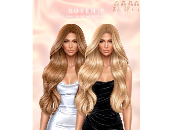 Alpha Rosehip Hairstyle - The Sims 4 Custom Content